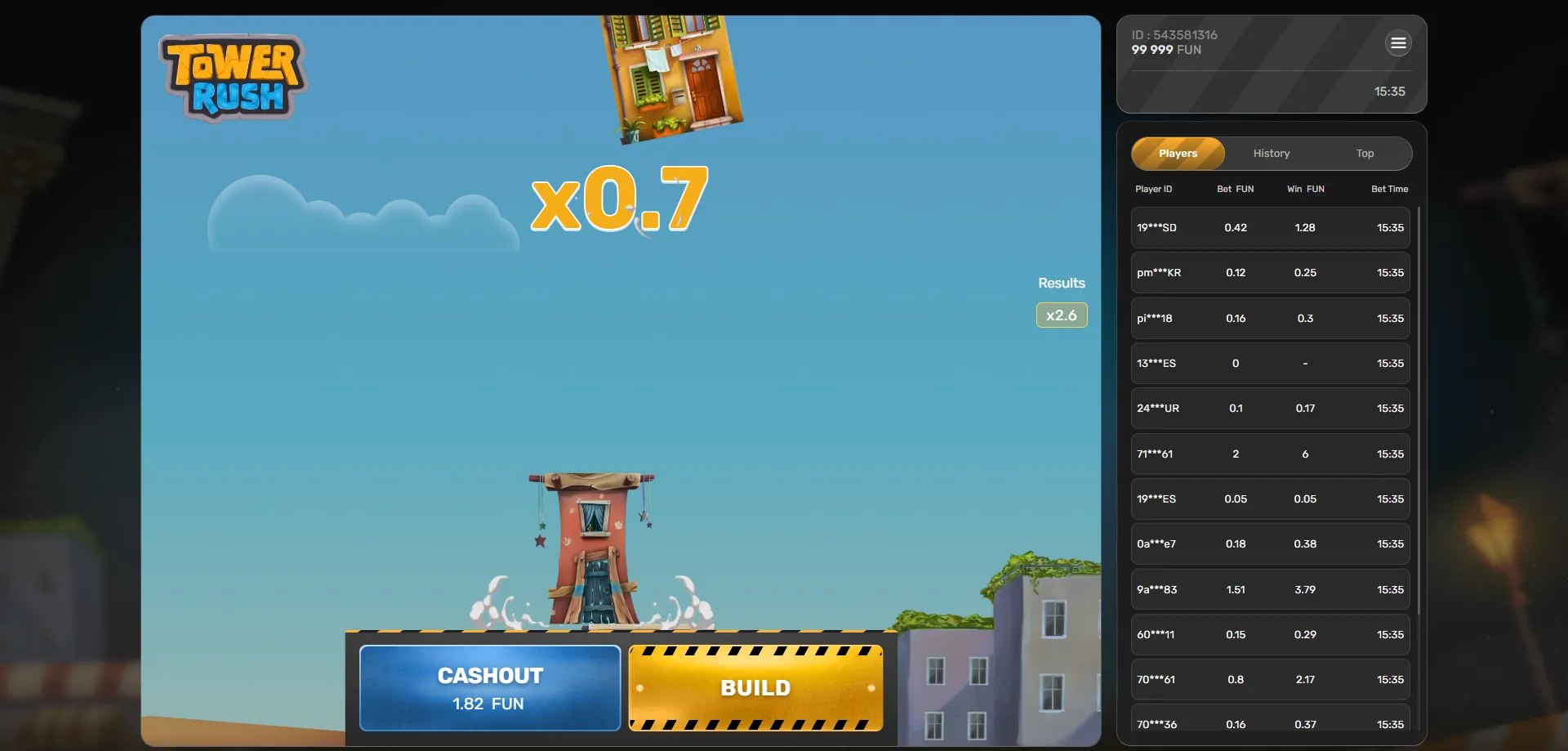 Tower Rush by Galaxsys crash game overview – how it works
